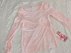 Rare Lululemon Double Mesh Top Light Pink Long Sleeve New With Tag